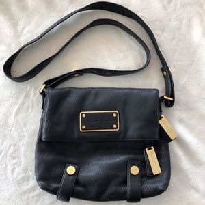 Kenneth Cole New York Fold Over Black Leather